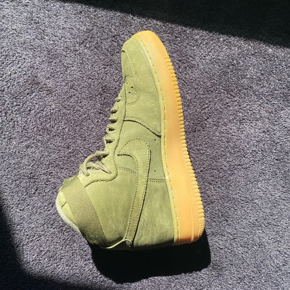 green suede nike air force high tops